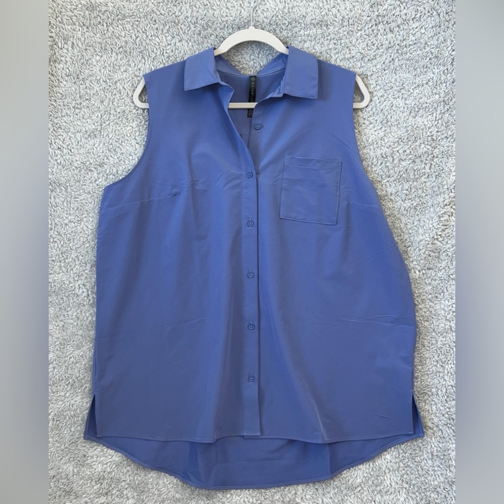Gaiam Women’s Sleeveless Collared Blouse – XL‎ – Purple – NWT